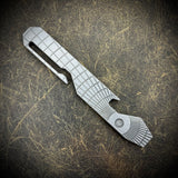 OZ Pocket Pry Bar. Hardened Z-FiNit steel with "Radial Frag" Milling. Acid etched, then stonewashed.