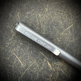 OZ "Long John" Titanium Pen, Distressed "Graphite" Body with Raw Stonewashed and Satin Accents