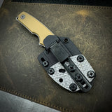 Roosevelt Fixed Blade - Dark Stonewashed MagnaCut Blade, Coyote Brown G10 Scales