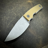 Roosevelt Fixed Blade - Dark Stonewashed MagnaCut Blade, Coyote Brown G10 Scales