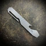 OZ Pocket Pry Bar. Hardened Z-FiNit steel with "Radial Frag" Milling. Zirblasted Finish.