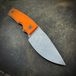 Roosevelt Fixed Blade - Dark Stonewashed MagnaCut Blade, Blaze Orange G10 Scales