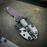 Roosevelt Fixed Blade - Stonewashed MagnaCut Blade, Purple G10 Scales