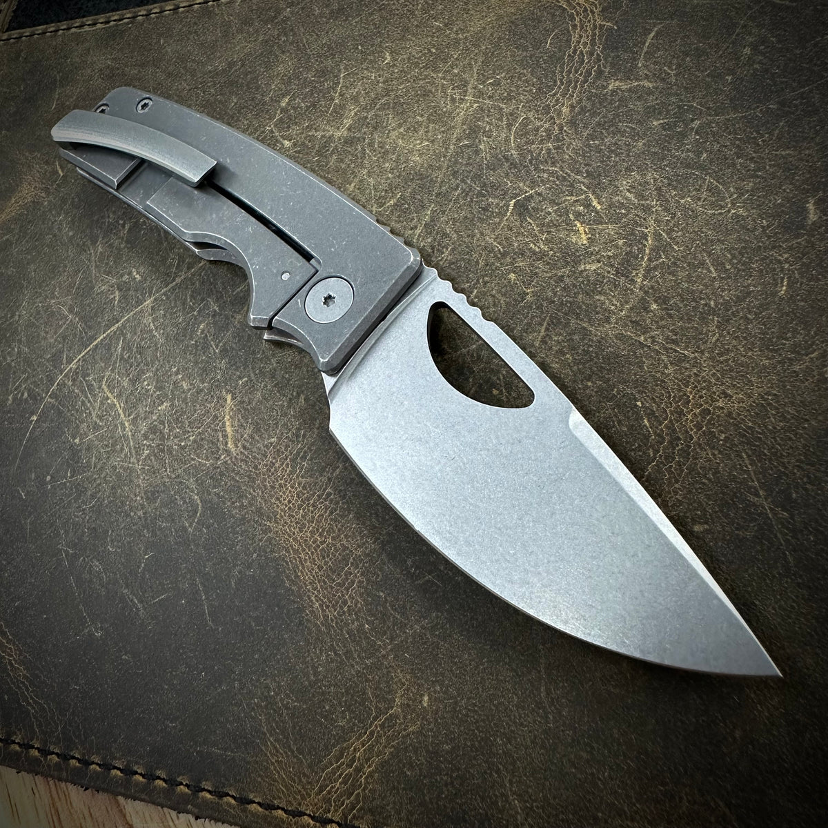 Dark Stonewashed Smooth Roosevelt - 20CV Blade – OZ Machine Company