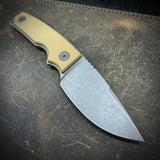 Roosevelt Fixed Blade - Dark Stonewashed MagnaCut Blade, Coyote Brown G10 Scales