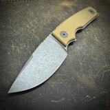 Roosevelt Fixed Blade - Dark Stonewashed MagnaCut Blade, Coyote Brown G10 Scales
