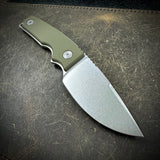 Roosevelt Fixed Blade - Stonewashed MagnaCut Blade, OD Green G10 Scales