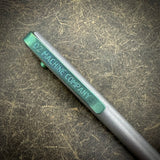 Grey Washed "Long John" Titanium Pen with Green Clip and Green Accents
