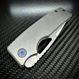 Stonewashed Smooth Roosevelt - MagnaCut Blade- Dark Blue Accents