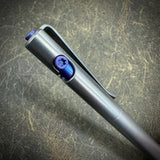 Zirblasted "Long John" Titanium Pen with Blurple Accents