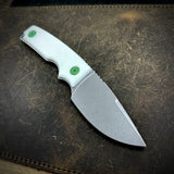 Roosevelt Fixed Blade - MagnaCut Blade, White G10 Scales, Green Screws