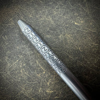 Stonewashed "Long John" Titanium Pen with Dark Blasted Logo Grip