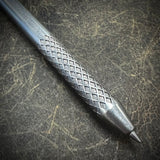 "Long John" Titanium Pen, Diamond Pattern Laser Grip, Stonewashed Finish