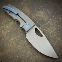 Standard Size Roosevelt - Vanax Blade, Radial Milling, Ice Blue Accents