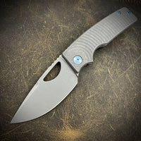 Standard Size Roosevelt - Vanax Blade, Radial Milling, Ice Blue Accents