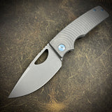 Standard Size Roosevelt - Vanax Blade, Radial Milling, Ice Blue Accents