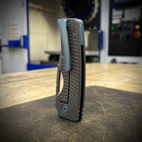 Standard Size Roosevelt - Vanax Blade, Radial Milling, Ice Blue Accents