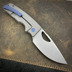 Roosevelt XL - Vanax Blade, Angled Milling, Blue Accents