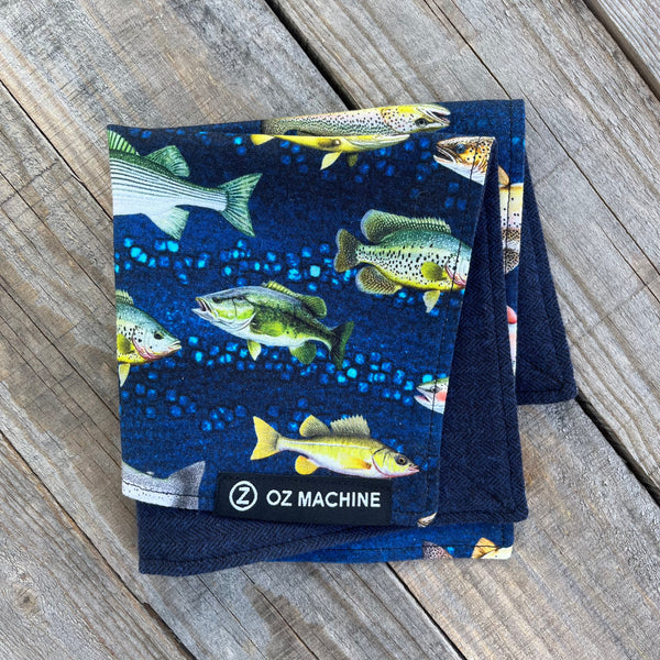 Flannel OZ Machine Company Hank. Lake Fish/Blue