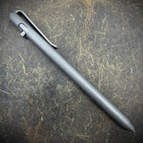 OZ "Long John" Titanium Pen, Dark Stonewashed with Stonewashed Accents