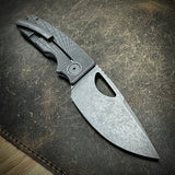 Standard Size Roosevelt - Radial Frag Milling, S45VN Blade, all Dark Stonewashed