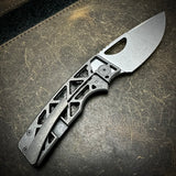 Standard Size Roosevelt - Smooth carbon fiber show side with Skeleton milled lock side, S45VN Blade