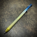 "Long John" Titanium Pen, Diamond Pattern Laser Grip, Fade Ano