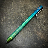 "Long John" Titanium Pen, Diamond Pattern Laser Grip, Fade Ano