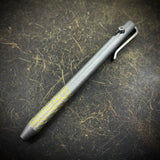 OZ "Little John" Titanium Pen, Grey Washed Body with Gold Anodized Grips