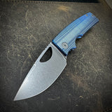 Standard Size Roosevelt - Dual Anodized Golf Putter Milled Scales, Stonewashed S45VN Blade