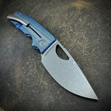 Standard Size Roosevelt - Dual Anodized Golf Putter Milled Scales, Stonewashed S45VN Blade