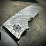 Standard Size Roosevelt - Full Crosshatch Milled Scales, Dark Stonewashed S45VN Blade