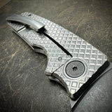 Standard Size Roosevelt - Full Crosshatch Milled Scales, Dark Stonewashed S45VN Blade
