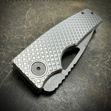 Standard Size Roosevelt - Full Crosshatch Milled Scales, Dark Stonewashed S45VN Blade