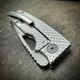 Standard Size Roosevelt - Full Crosshatch Milled Scales, Dark Stonewashed S45VN Blade