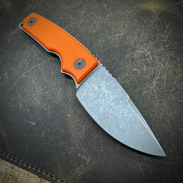 Roosevelt Fixed Blade - MagnaCut Blade, Orange G10 Scales