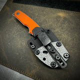 Roosevelt Fixed Blade - Dark Stonewashed MagnaCut Blade, Blaze Orange G10 Scales