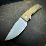 Roosevelt Fixed Blade - Stonewashed MagnaCut Blade, Coyote Brown G10 Scales